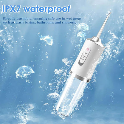 Portable USB Dental Water Flosser | Rechargeable Oral Irrigator with 4 Tips & 220ml Tank