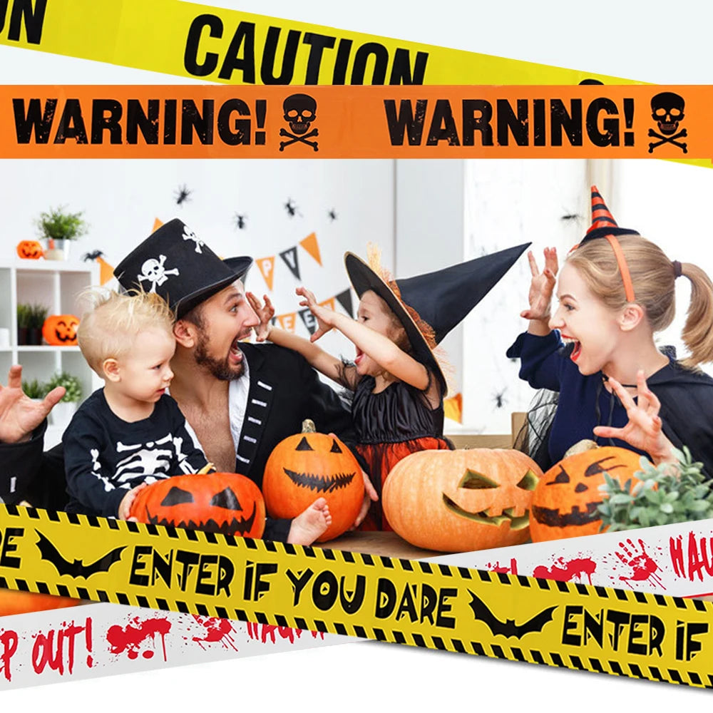 FrightLine 9M Halloween Warning Tape – Danger & Caution Horror Prop