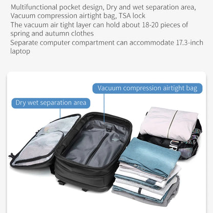 Airback 60L Expandable Vacuum Compression Backpack - Travel & Business Ready