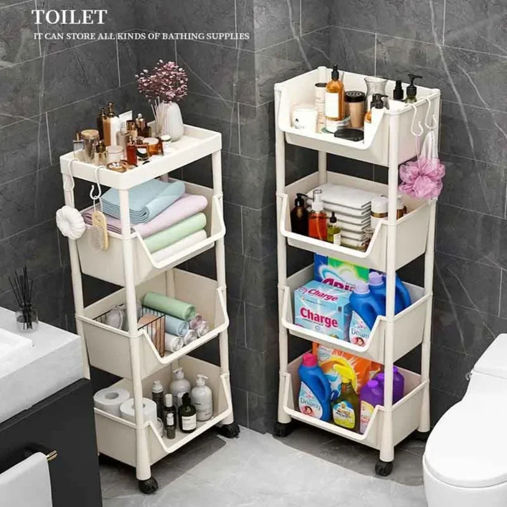 TrendSpace Slimline Trolley Bookshelf & Storage Rack