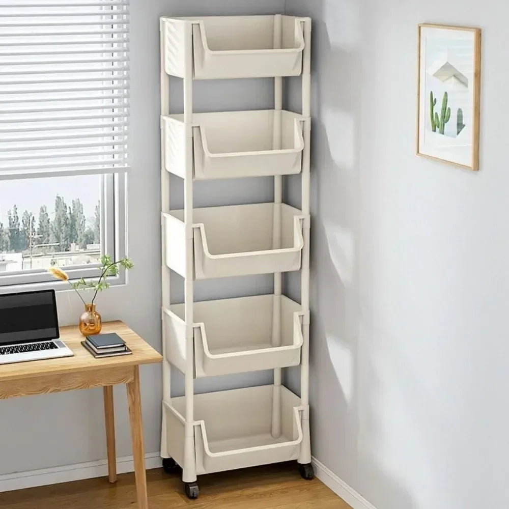 TrendSpace Slimline Trolley Bookshelf & Storage Rack