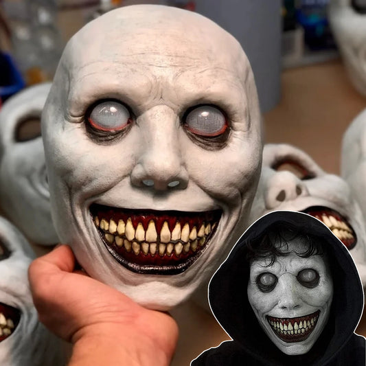 Eerie Smiling Demon Mask – The Exorcist Inspired Halloween Costume Prop