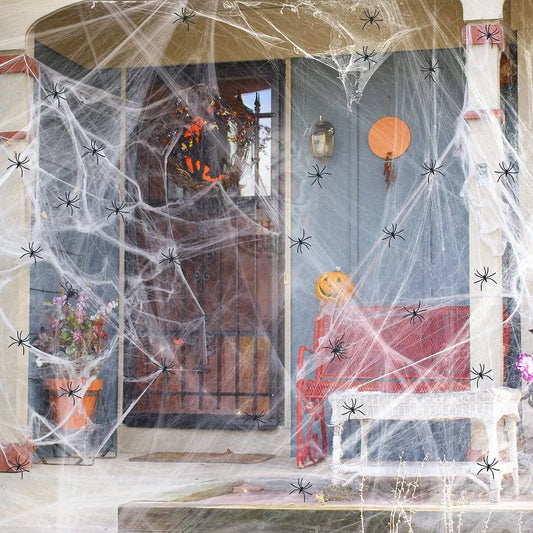 Haunted Web Black Spider Prop – Halloween Party & Outdoor Decoration