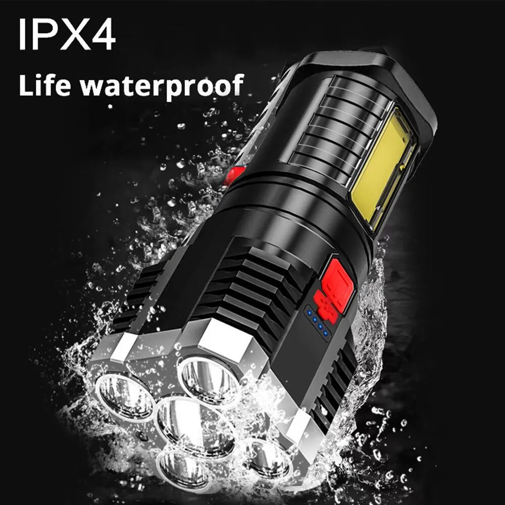 UltraBright Rechargeable 5LED Camping Spotlight - Multi-Mode High Power Flashlight for Outdoor Adventures