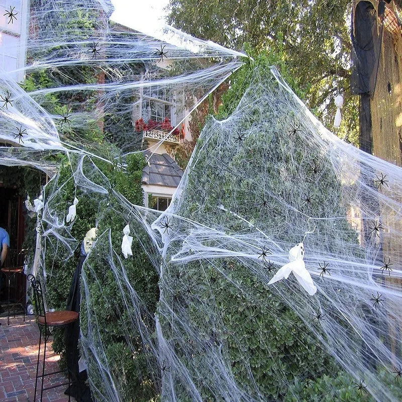 Haunted Web Black Spider Prop – Halloween Party & Outdoor Decoration