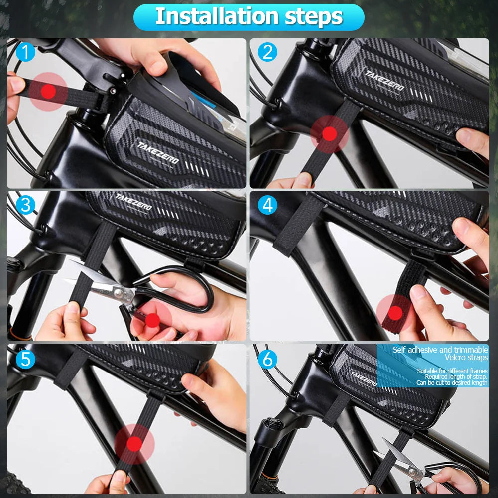 NEWBOLER Waterproof Bike Frame Bag with Phone Holder