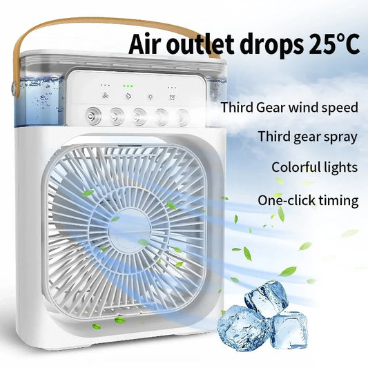 Stay Cool Anywhere: Portable Evaporative Air Cooler with LED Lights and Customizable Settings