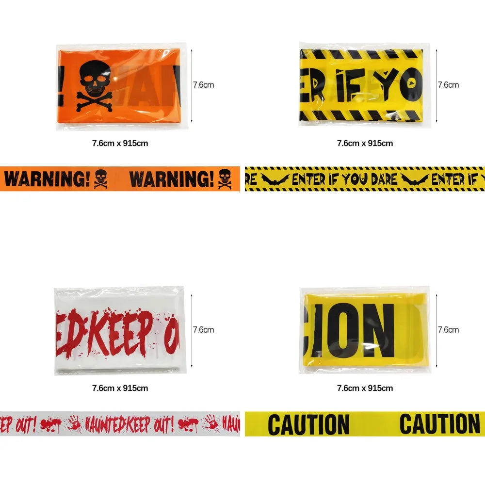 FrightLine 9M Halloween Warning Tape – Danger & Caution Horror Prop