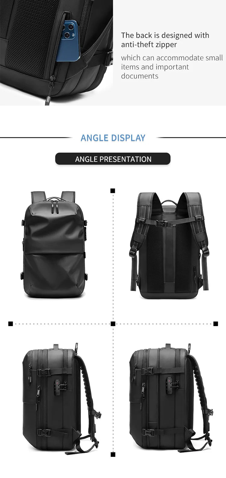 Airback 60L Expandable Vacuum Compression Backpack - Travel & Business Ready