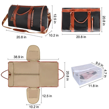 Stylish PU Folding Duffle Bag - High Capacity Travel Organizer