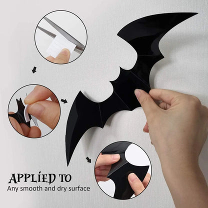 12pcs 3D Bat Wall Stickers – Halloween Outdoor & Indoor Decor for Spooky Vibes