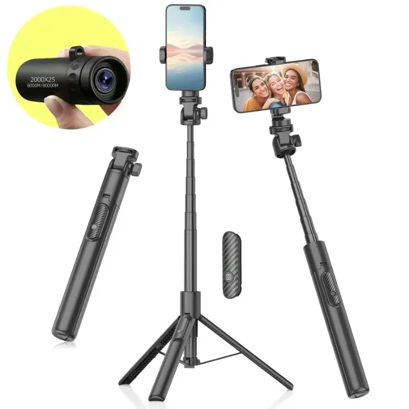 2000x25 HD Monocular Telescope – Portable Mobile Phone Holder for Camping, Hunting, and Birdwatching