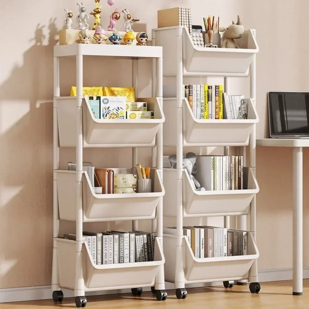 TrendSpace Slimline Trolley Bookshelf & Storage Rack