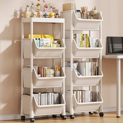 TrendSpace Slimline Trolley Bookshelf & Storage Rack