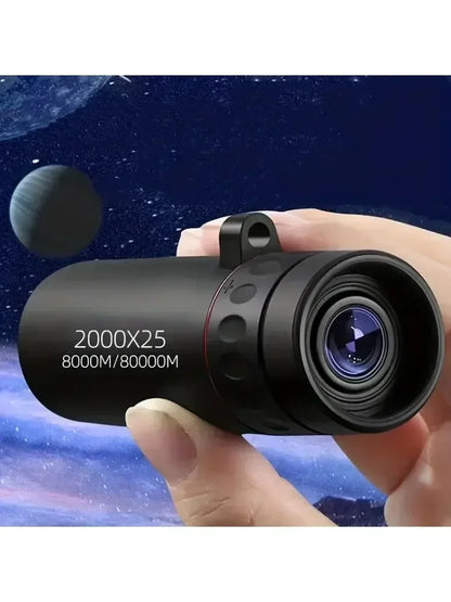 2000x25 HD Monocular Telescope – Portable Mobile Phone Holder for Camping, Hunting, and Birdwatching