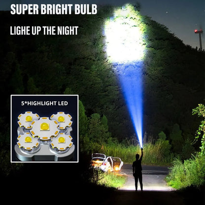 UltraBright Rechargeable 5LED Camping Spotlight - Multi-Mode High Power Flashlight for Outdoor Adventures